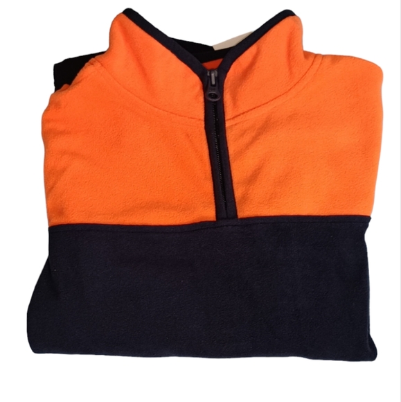 OSHKOSH B'gosh Fleece Colorblock Henley Orange Blue Size Youth 8 - Picture 3 of 8